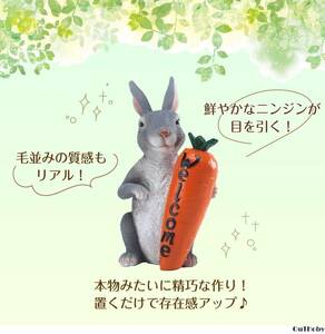  rabbit person Gin wellcome ornament garden * garden ornament ornament objet d'art *... carrot lovely garden decoration outdoors entranceway . window 