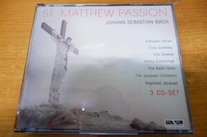 き7-085＜CD/3枚組＞「J.S.Bach: St. Matthew Passion」 レジナルド・ジェイクス/ジェイクス管弦楽団