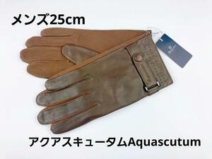 prompt decision * Aquascutum Aquascutum men's leather gloves 25.NT3-45 new goods 