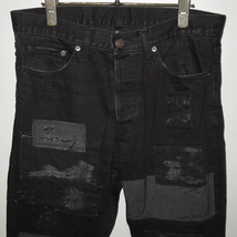 glamb 加工ブラックアンプラグドデニムパンツ 2 美品 参考定価32,400円 パッチワーク BLK Unplugged denim グラム_画像3