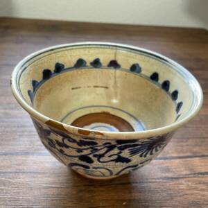 唐物　明代　染付青碗　染付茶碗　犬山焼　時代　中国