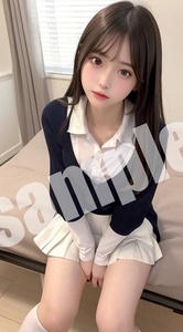 AI 　ポスター 美女 美少女 かわいい ちっぱい　貧乳　パイパン　セクシー　 アート グラビア 高画質 制服 モデル 匿名配送 A4 No.57