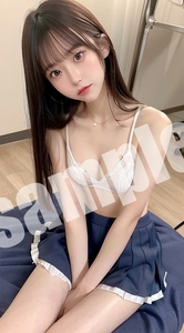 AI 　ポスター 美女 美少女 かわいい ちっぱい　貧乳　パイパン　セクシー　 アート グラビア 高画質 制服 モデル 匿名配送 A4 No.27