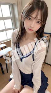 AI 　ポスター 美女 美少女 かわいい ちっぱい　貧乳　パイパン　セクシー　 アート グラビア 高画質 制服 モデル 匿名配送 A4 No.25