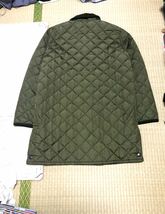 【BARBOUR】バブアー LIDDESDALE SL LONG NYLON リッズデール ロング 中綿 キルティング ナイロン コート 40 カーキ 美品_画像7