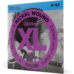 【エレキギター弦】 ダダリオ D'Addario EXL120 Super Light 09-42 XL NICKEL 正規品