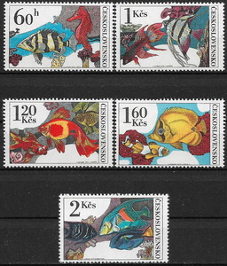 1975年 -チェコスロバキア -「熱帯魚」5種完 未使用(MNH) (SC#2008-2012) -VC-448