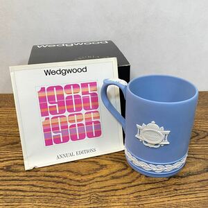 希少 WEDGWOOD 1985 クリスマス ビアマグ テート・ギャラリー ビール ジョッキ ジャスパー ペールブルー ウェッジウッド カップ 記念 炻器