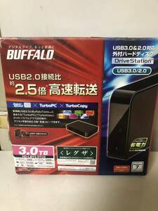 1000円スタート新品未使用　パソコン&テレビ用3.0T外付けハードディスク　BUFFALO　HD-LBV3.0TU3