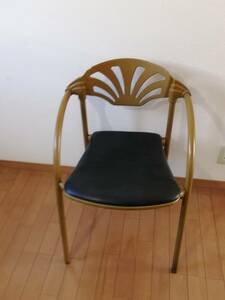 イタリア　1980年　SIMONETTI社製　AIISEA Chair(アリセア・チェア)　アルミ製椅子（3脚/茶色） 使用中古　(テーブルは売却済)