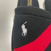 POLO RALPH LAUREN ポロ ラルフローレン スリッパ ルームシューズ 28.0センチ 未使用 フリース メンズ ブラック レッド_画像3