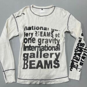 one gravity ワングラビティ 日本製 サーマル 長袖Tシャツ ロンT Sサイズ メンズ MADE IN JAPAN ホワイト ベージュ