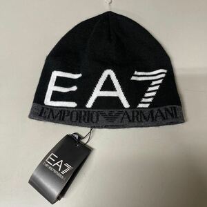 EMPORIO ARMANI エンポリオ アルマーニ ニットキャップ ビーニーキャップ 帽子 CAP ワッチキャップ 未使用 ブラック 黒 帽子 Lサイズ EA7