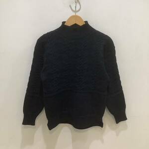 AT LAST & CO アットラスト ガンジーニット セーター sweater ネイビー 637522