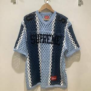 SUPREME シュプリーム 2023S/S CROCHET FOOTBALL JERSEY Tシャツ ニット クロシェ ブラック サイズM 639320