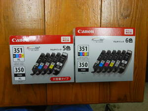 【純正】Canon BCI-351+350・6色マルチパック1箱、BCI-351XL+350XL・5色マルチパック1箱、期限切れ