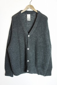 美品19AW YSTRDY'S TMRRWイエスタデイズ トゥモロウ MOHAIR PHAT CARDIGANモヘア ニット カーディガン YT-K0501 灰308N