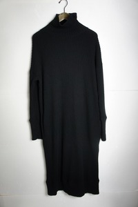 20AW Y's ワイズ ヨウジ ヤマモト HIGH NECK SWEATER DRESS セーター ニット ワンピース ハイネック ドレス YR-T76-172 黒 2　1025N