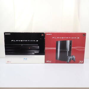 未検品 PS3 プレイステーション3 本体2台セット no.2 ケーブル付き 40GB CECH-H00 20GB CECH-B00 ブラック まとめ売り SONY