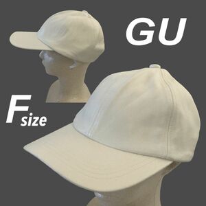 GU ジーユー キャップ 帽子 フェイクレザー F ホワイト系