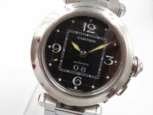 【正規品】13938Of 1円 Cartier カルティエ 2475 パシャC ビッグデイト ブラック文字盤 メンズ AT 時計 ケース35mm