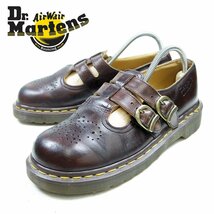 英国製　UK5　24cm相当　Dr.Martens MARY JANE ドクターマーチン　メリージェーン　革靴　ローファー　イングランド製　ブラウン　茶/U9343_画像1