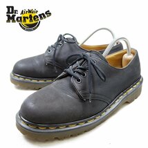 英国製　UK6　25cm相当　Dr.Martens　ドクターマーチン　4ホール　ダイヤモンドソール　イングランド製　イエローステッチ　ブラック/U9362_画像1