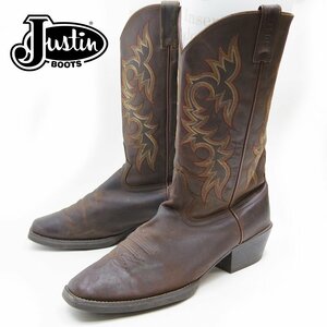 11D inscription 29cm corresponding Justin Justin Vintage western boots pekos boots leather shoes original leather leather shoes Brown /U9381