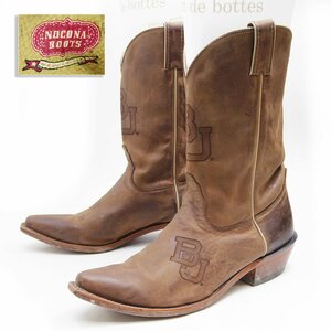 USA製　11B表記　NOCONA BOOTS　ウエスタンブーツ　ペコスブーツ　レザーシューズ　本革　希少　アメリカ製　革靴　ブラウン　茶　/U9379