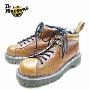 デッドストック　未使用品　UK6　25cm相当　Dr.Martens　ドクターマーチン　4ホール＋3　ブーツ　イエローステッチ　ブラウン/U9414