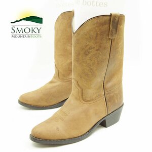 7R表記　25cm相当　SMOKY MOUNTAIN BOOTS ウエスタンブーツ　レザーシューズ　革靴　本革　ペコスブーツ　希少　ブラウン　茶　/U9552