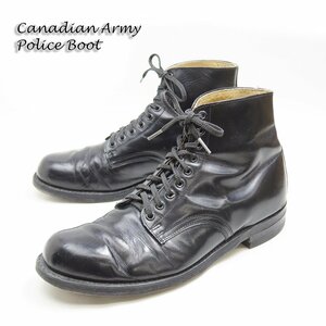 10-2E表記　28cm相当　Police Boot　カナダ警察　サービスブーツ　ポリスマンブーツ　革靴　レザーシューズ　黒　ブラック　/U9547