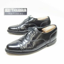 8-1/2 3E表記　Florsheim　Imperial フローシャイム　インペリアル　ストレートチップ　キャップトゥ　ドレスシューズ　黒　革靴　/U9237a_画像1