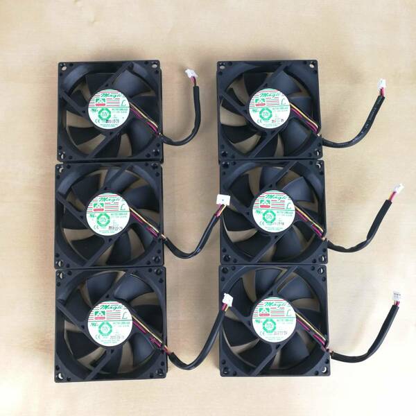 PC用ファン 80x80mm 20mm厚 DC12V 0.21A 6個セット