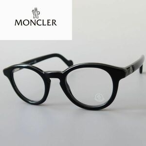 【1円スタート】メガネ モンクレール レディース メンズ ボストン ブラック◆MONCLER◆フルリム オーバル 眼鏡 黒 ダウン オシャレ