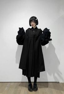 2021aw コムデギャルソン comme des garons 立体ボリュームリボン装飾袖 ロングトレンチコート