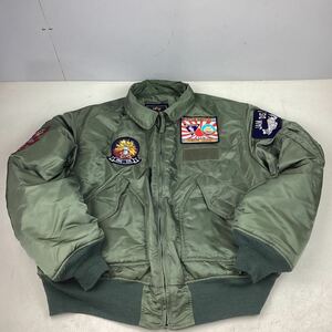 ko531 ALPHA フライトジャケット CWU-45 /P[N] 2990-80 size XL ワッペン カスタム MA-1 トップ ガン 戦闘機 中古 