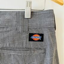 F8491ch【Dickies｜ディッキーズ】ワークパンツ 7分丈パンツ サイズ 28(S位) ブラック×ホワイト メンズ チェック柄_画像7