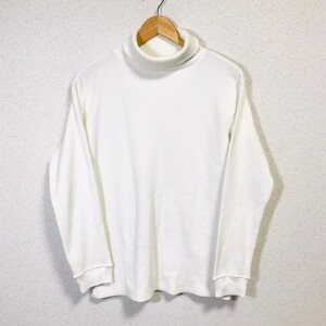 F8929dL TAKEO KIKUCHI Takeo Kikuchi size Mta-toru neck cut and sewn waffle long T-shirt white men's casual simple 