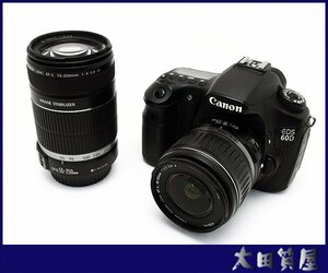 107)【ジャンク品】質屋出品☆ Canon EOS 60D EF-S18-55mm F3.5-5.6 Ⅱ USM EF-S55-250mm F4-5.6 IS 1円～売り切り