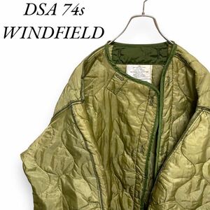 H56 1スタ　米軍 74年　L 古着　70s ミリタリー キルティング　ライナー WINDFIELD DSA 軍物　カーキ　米軍実物 ビンテージ　ARMY メンズ