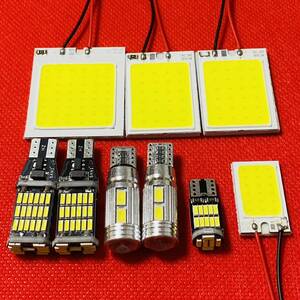 超爆光 バモス ホビオ COBパネル 全面発光 ルームランプ バックランプ 車幅灯 ナンバー灯 9個セット ホワイト T10 LED 送料無料