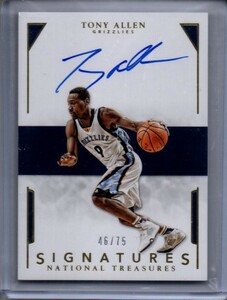 Tony Allen / 15-16 Panini National Treasures Signatures /75