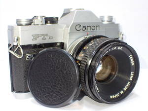 UH-S001《1円》シャッターOK Canon キヤノン FTb QL/FD 50mm f1.8 レンズキャップ付き 