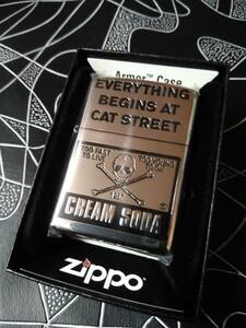 新品CREAMSODAクリームソーダ角ドクロZippo！ジッポライターロカビリーピンクドラゴンブラックキャッツマジック怪人二十面相