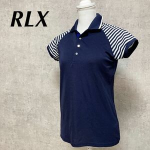  прекрасный товар RLX Ralph Lauren женский Golf одежда рубашка-поло рубашка с коротким рукавом темно-синий Golf рубашка S~M