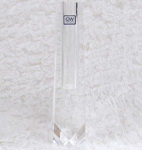 未使用 ナルミ NARUMI GLASS WORKS 花瓶 フラワーベース グラスワークス 一輪挿し ピタゴラス 底刻印あり