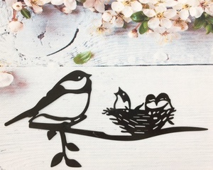 ガーデニング雑貨 親子の鳥アイアンプレート 鳥の巣ピック オーナメント アンティーク風ガーデンオブジェ 店舗什器 インテリア園芸グッズ⑨