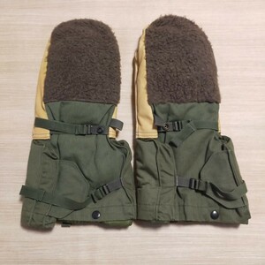 ミトングローブ 手袋 Lサイズ 極寒冷地用 レザー ウール ミリタリー キャンプ アウトドア 防寒 耐熱 軍用 皮革 手袋 　
