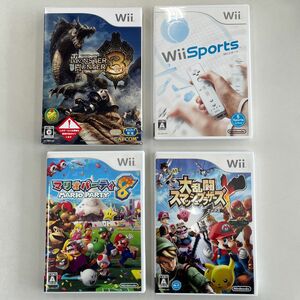 大乱闘スマッシュブラザーズX マリオパーティ8 モンスターハンター3 Wii sports Wiiソフト4本セット